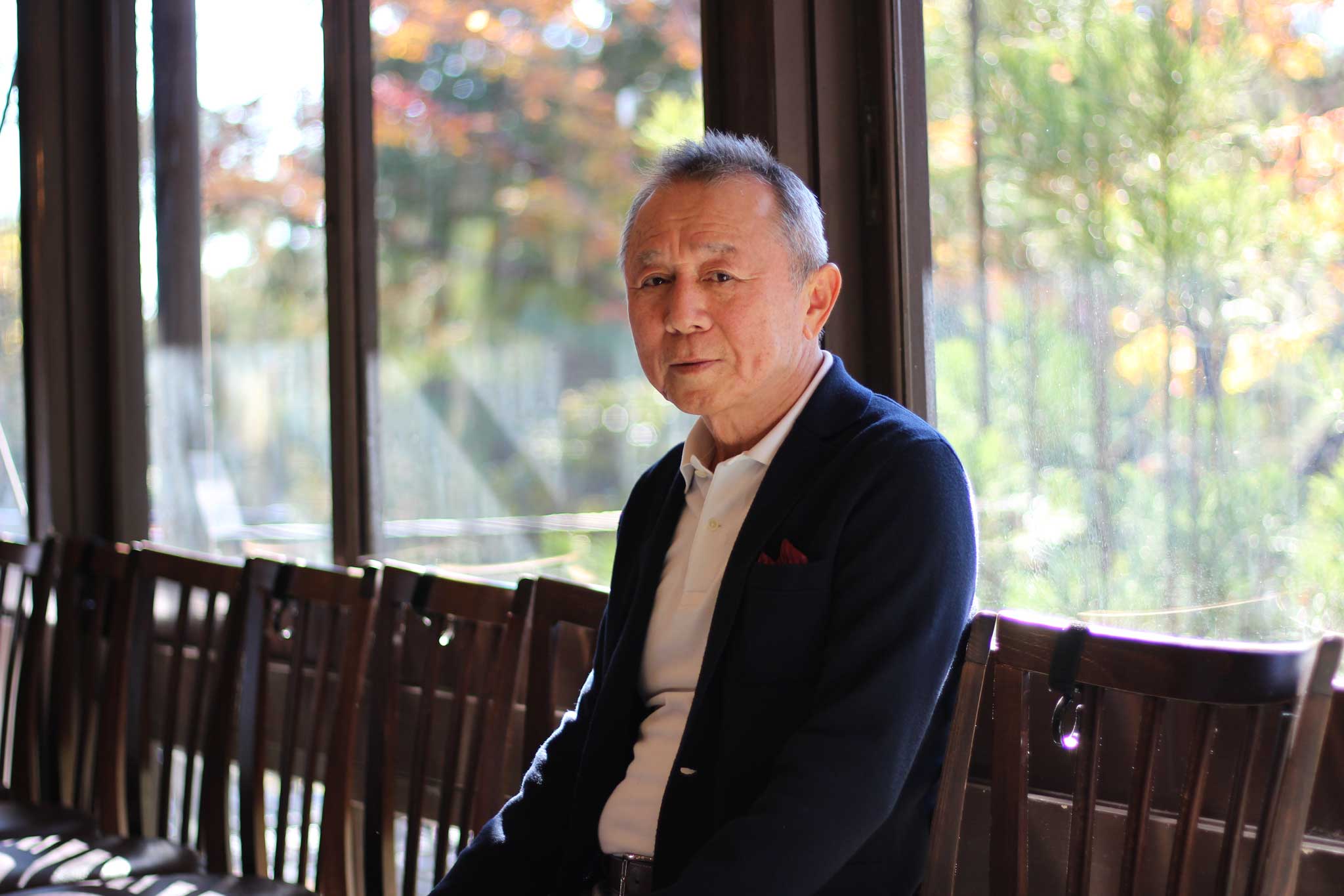 関西ゴルフサークル セブンエイトのTUWAMONOインタビューを受ける田中 剛さん